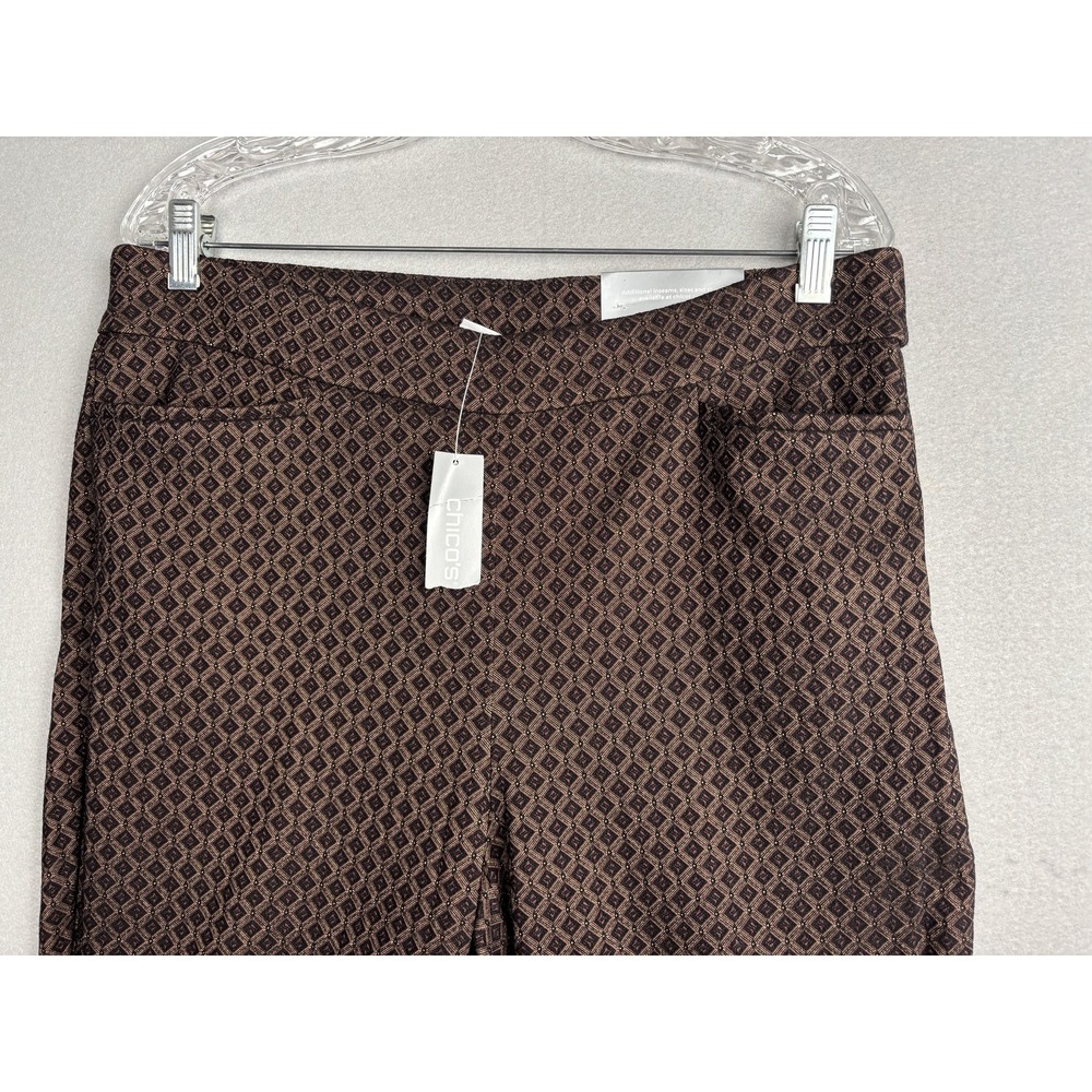 Chicos Pants Womens 2R So Slimming Brigitte 360 Ankle Slim Leg Geo Pattern - Picture 15 of 16